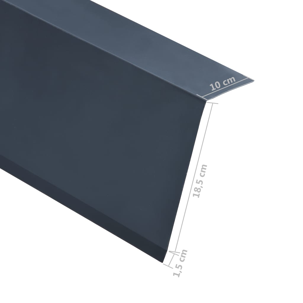 vidaXL Ploče za rub krova u L-obliku 5 kom aluminijske antracit 170 cm