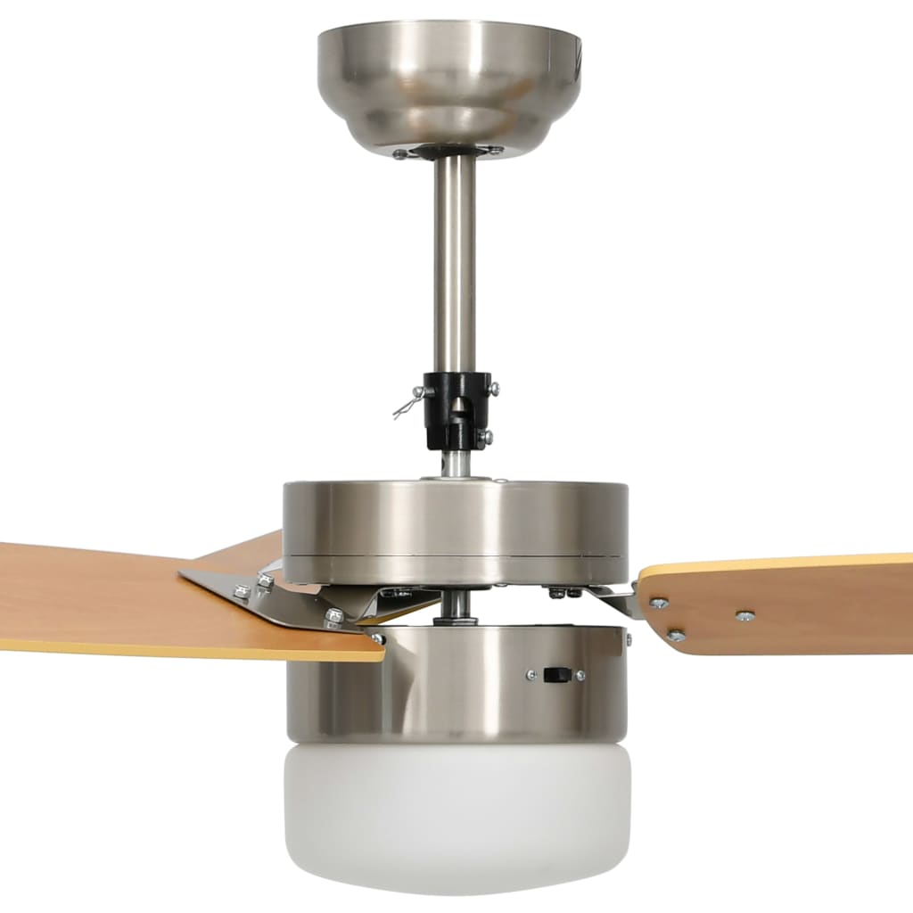 vidaXL Stropni ventilator sa svjetlom i daljinskim 108 cm svjetlosmeđi