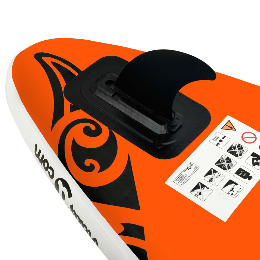 vidaXL Set daske na napuhavanje za veslanje 366x76x15 cm narančasti