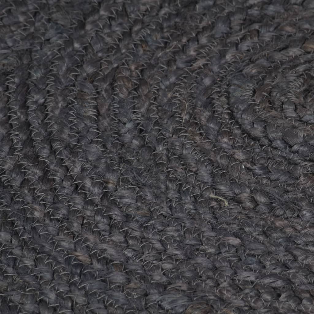vidaXL Ručno rađeni tepih od jute okrugli 150 cm tamnosivi