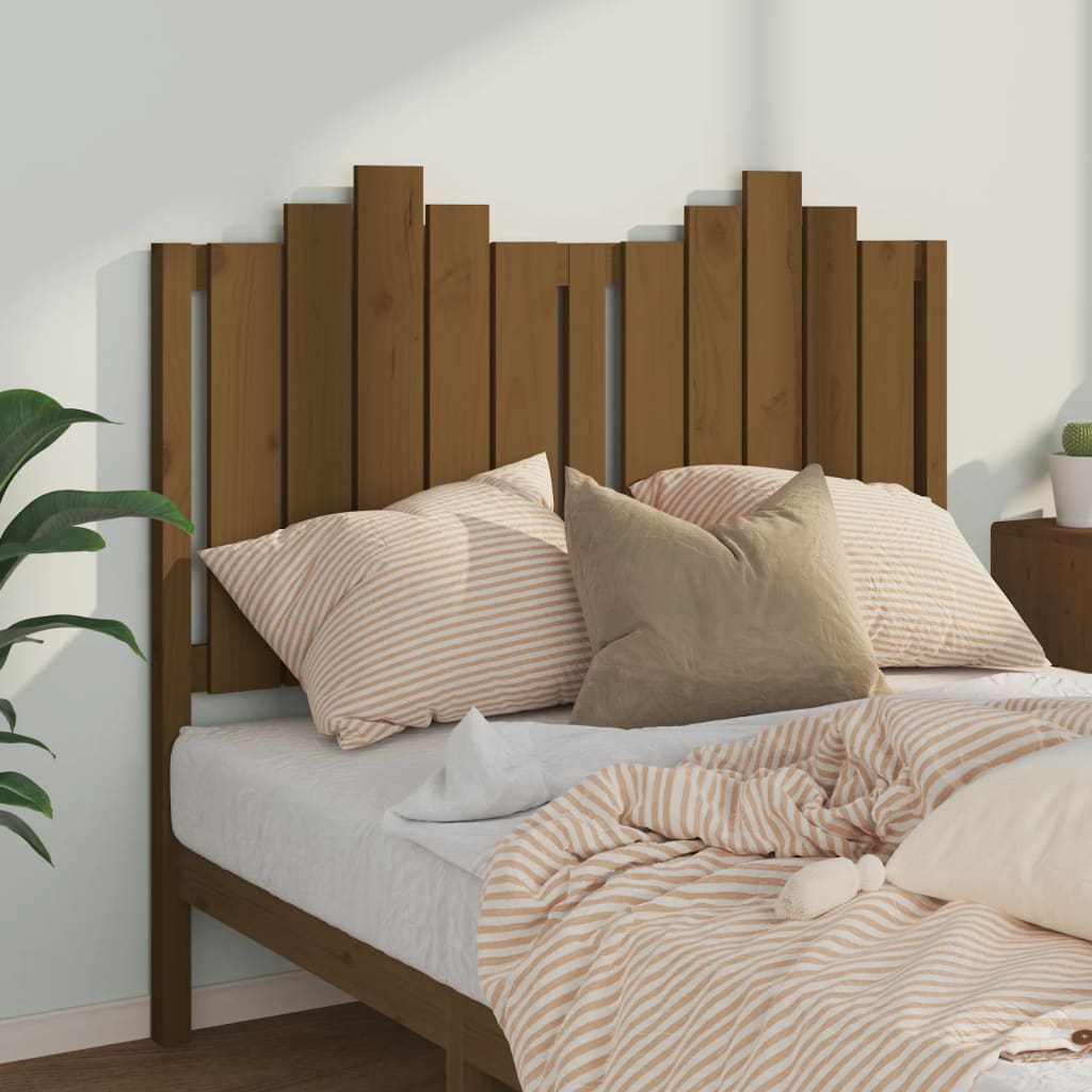 vidaXL Uzglavlje za krevet boja meda 126 x 4 x 110 cm masivna borovina