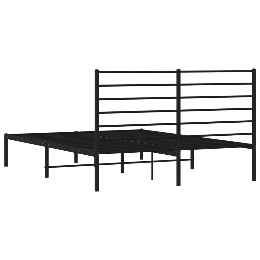 vidaXL Metalni okvir za krevet s uzglavljem crni 120x190 cm