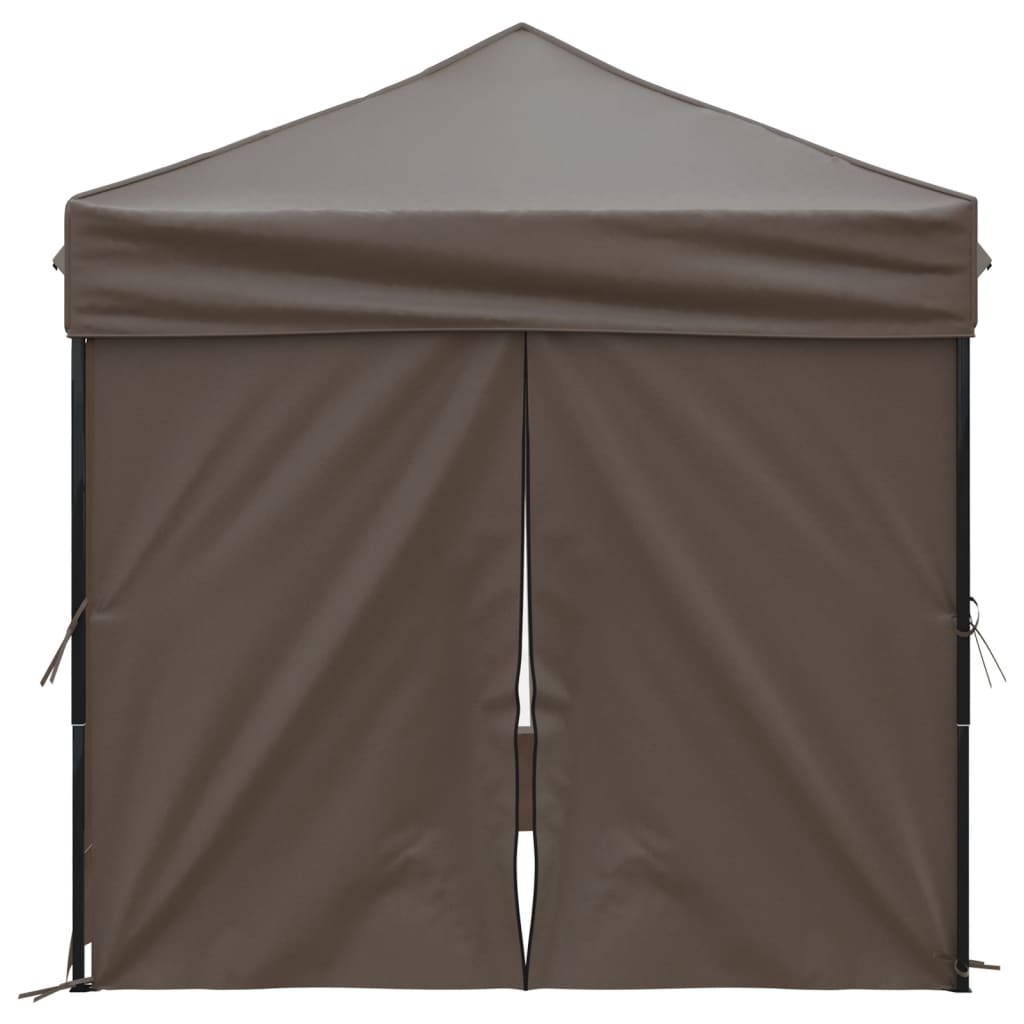 vidaXL Sklopivi šator za zabave s bočnim zidovima 2 x 2 m smeđesivi