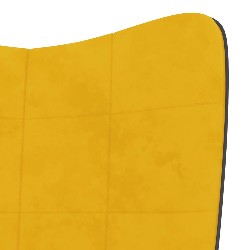 vidaXL Stolica za opuštanje s osloncem za noge boja senfa baršun/PVC