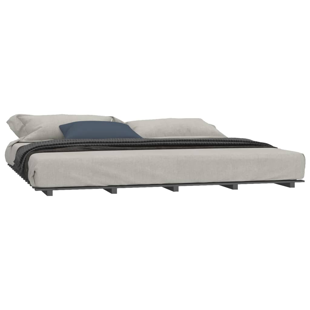 vidaXL Okvir za krevet od borovine sivi 180x200 cm