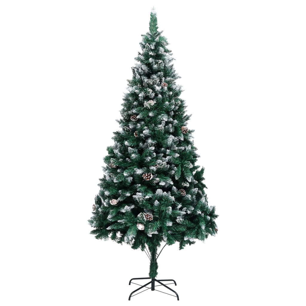 vidaXL Umjetno božićno drvce sa šiškama i bijelim snijegom 240 cm