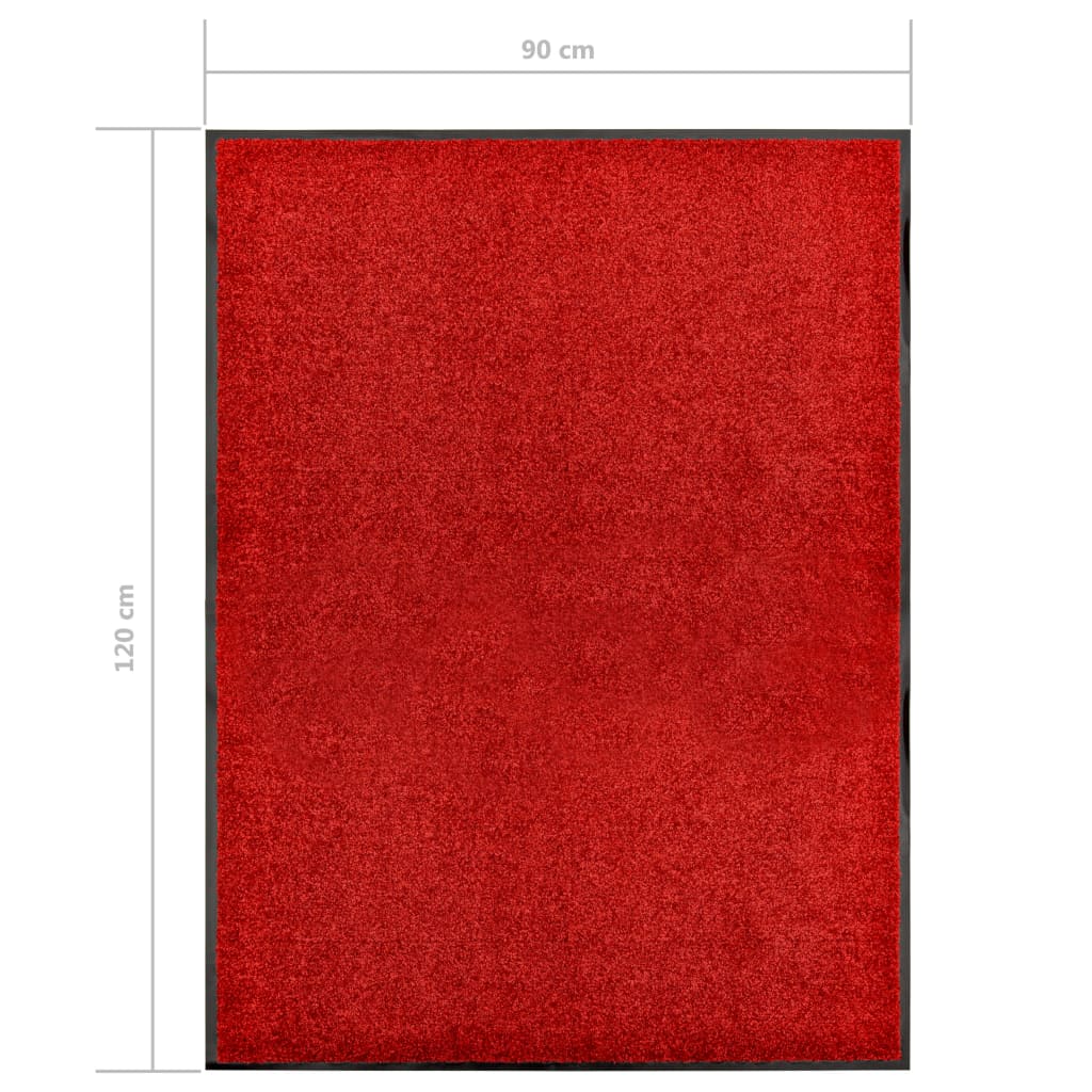 vidaXL Otirač perivi crveni 90 x 120 cm