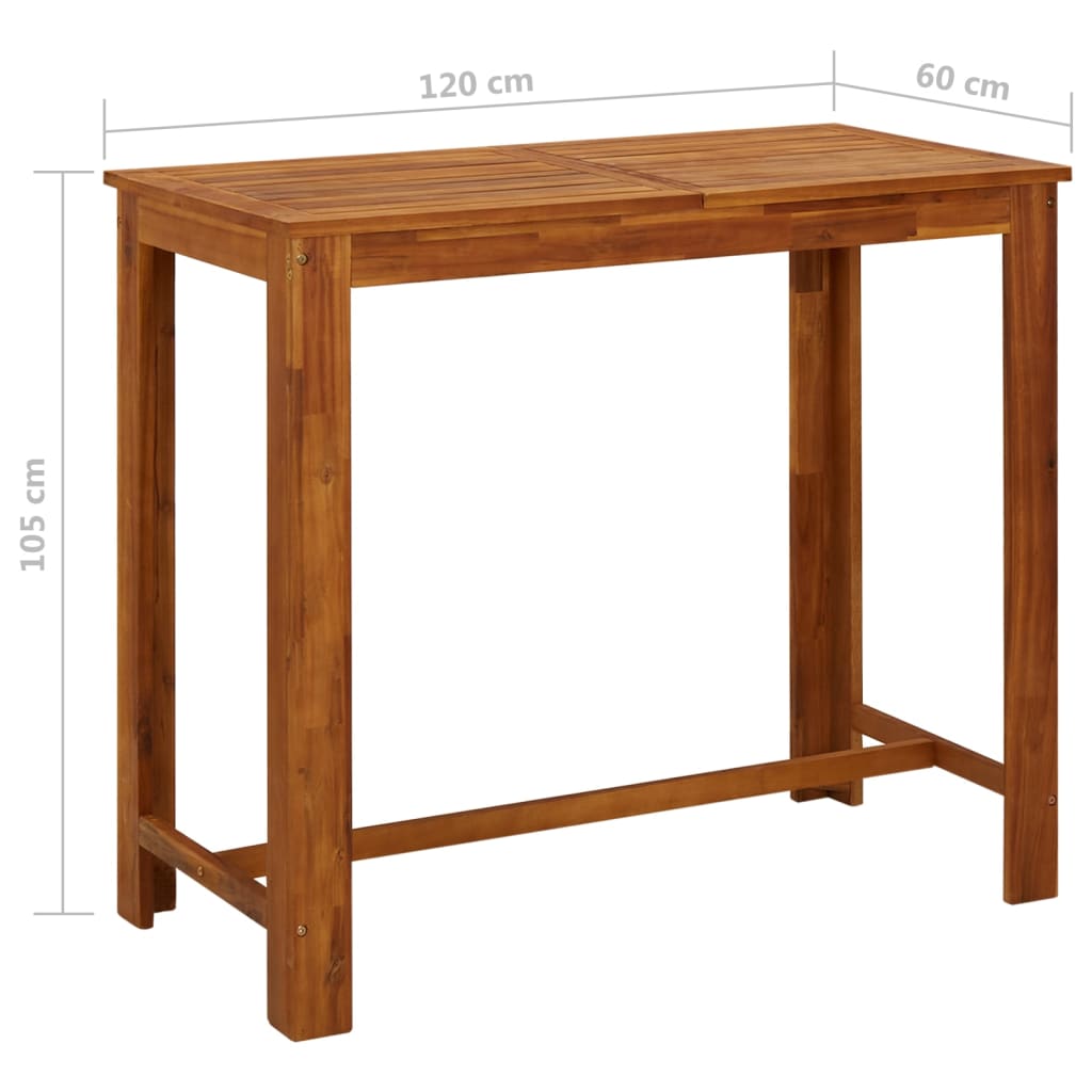 vidaXL Barski stol od masivnog drva akacije 120 x 60 x 105 cm