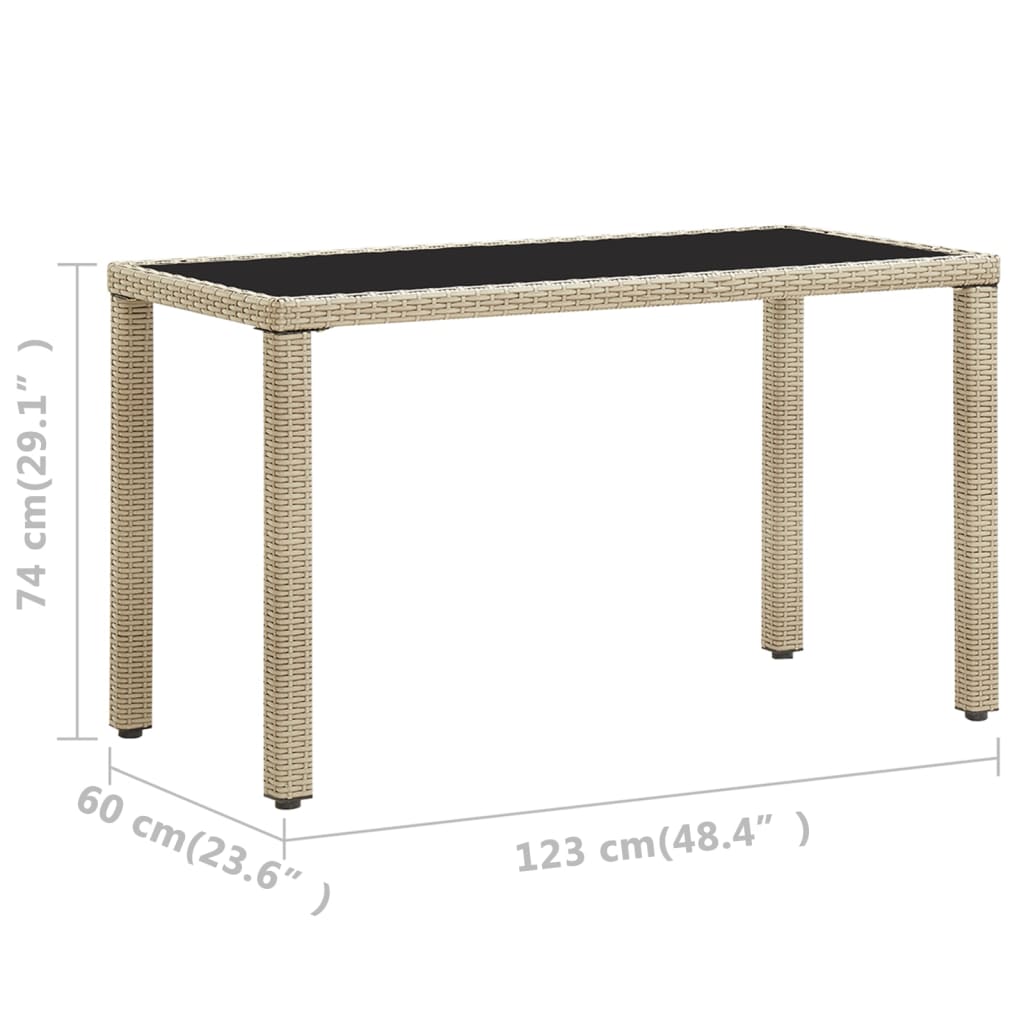 vidaXL Vrtni stol bež 123 x 60 x 74 cm od poliratana