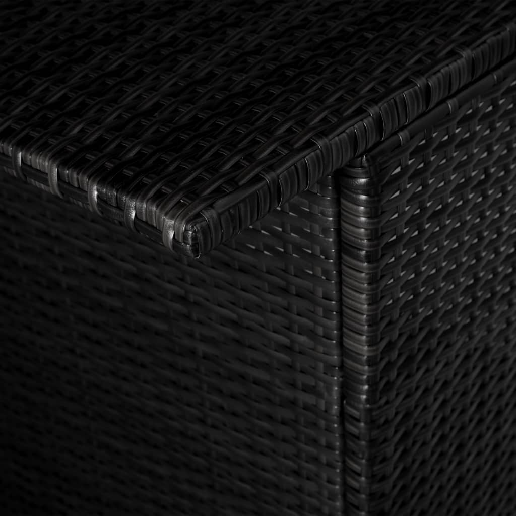 vidaXL 3-dijelni bistro set od poliratana s jastucima crni