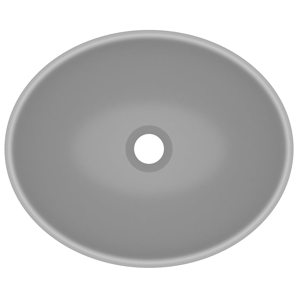 vidaXL Luksuzni ovalni umivaonik mat svjetlosivi 40 x 33 cm keramički