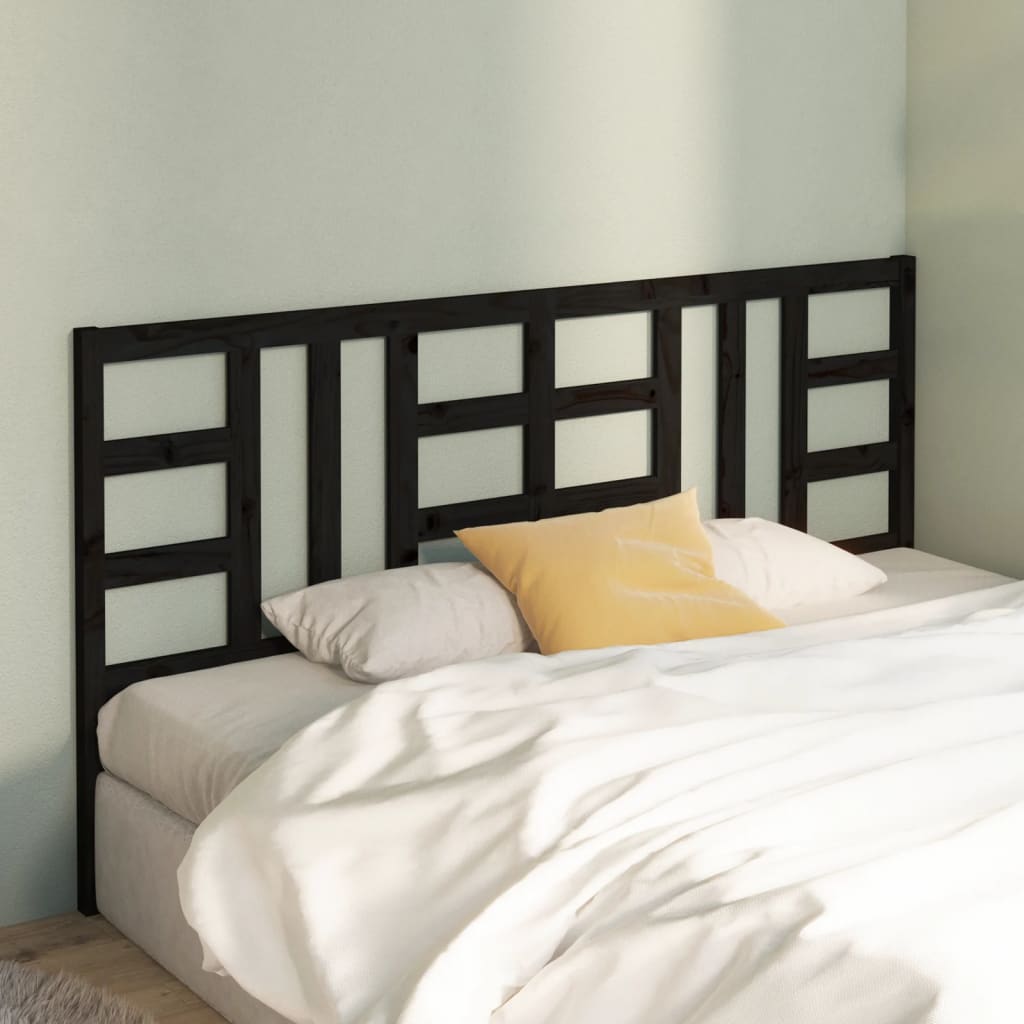 vidaXL Uzglavlje za krevet crno 206 x 4 x 100 cm od masivne borovine