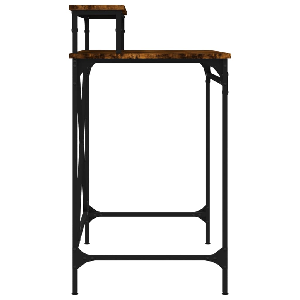 vidaXL Radni stol boja dimljenog hrasta 80x50x90 cm drvo i željezo