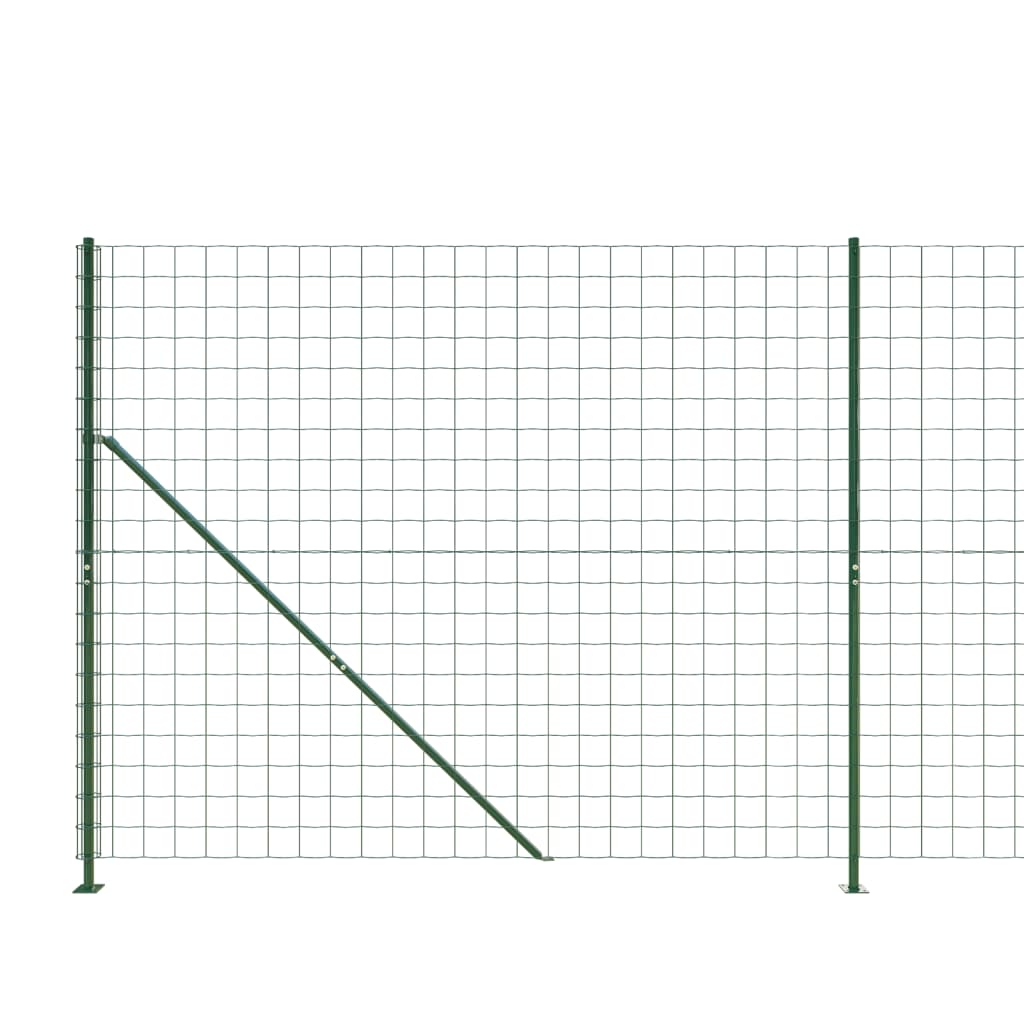 vidaXL Ograda od žičane mreže s prirubnicom zelena 1,6 x 10 m
