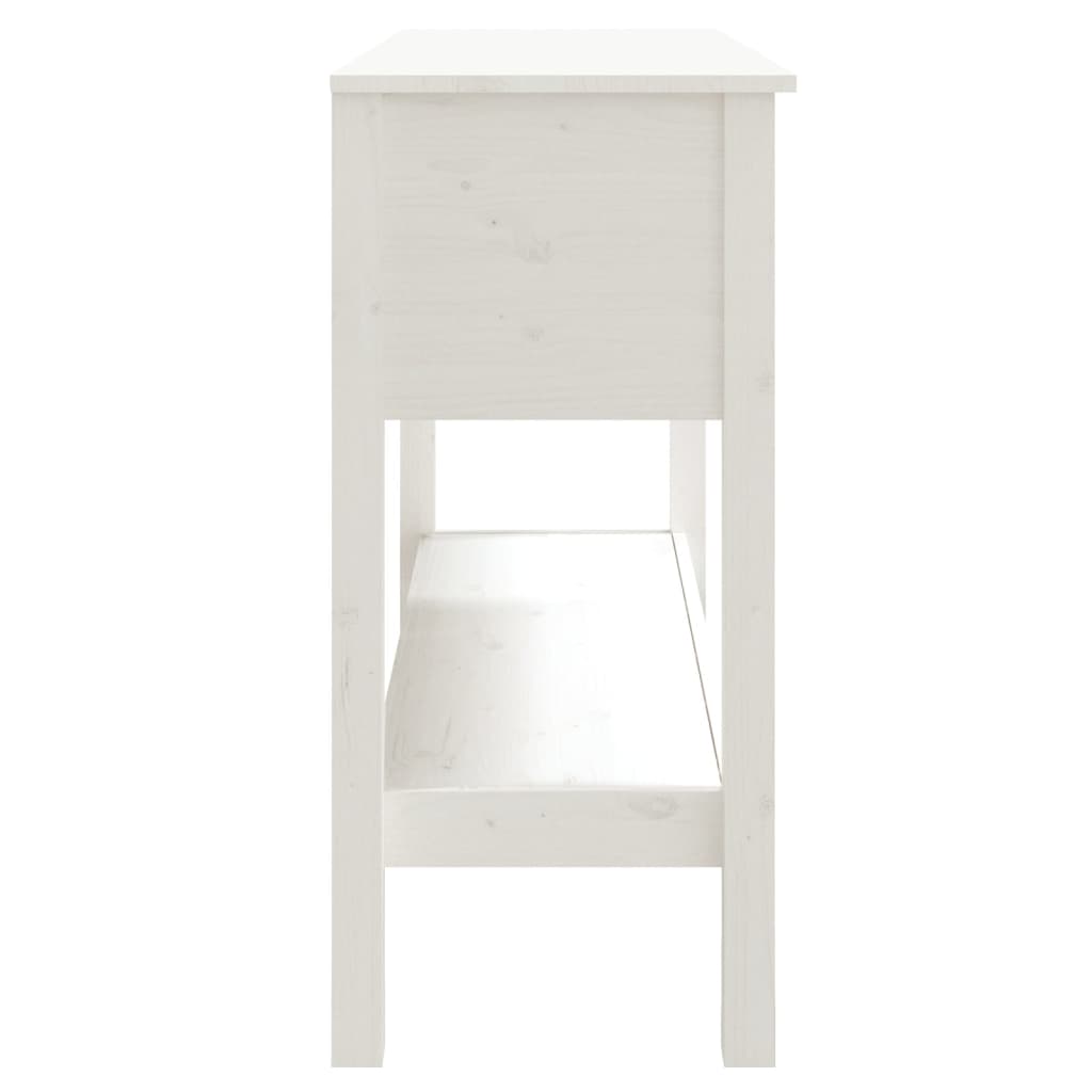 vidaXL Konzolni stol bijeli 100x35x75 cm od masivne borovine