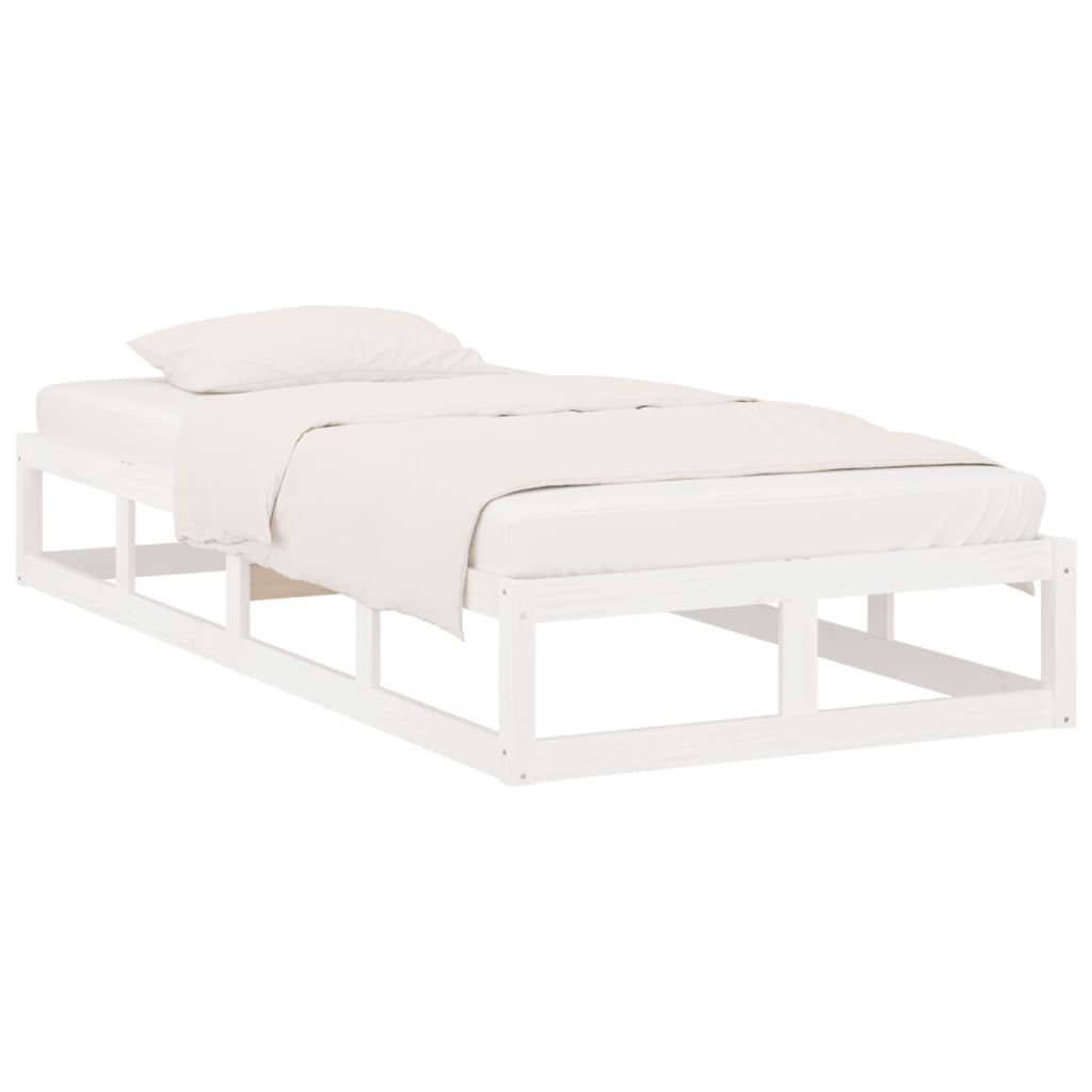 vidaXL Okvir za krevet bijeli 90 x 200 cm od masivnog drva