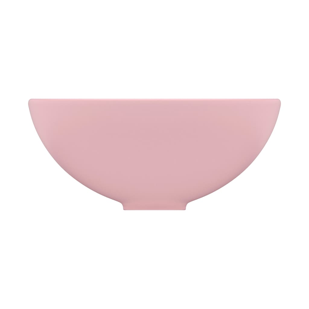 vidaXL Luksuzni okrugli umivaonik mat ružičasti 32,5 x 14 cm keramički