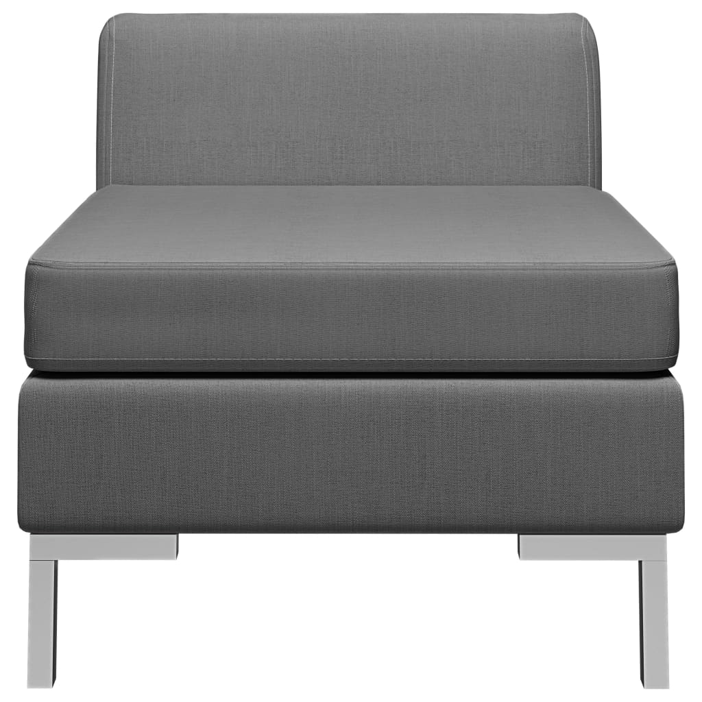 vidaXL Modularna srednja sofa s jastukom od tkanine tamnosiva