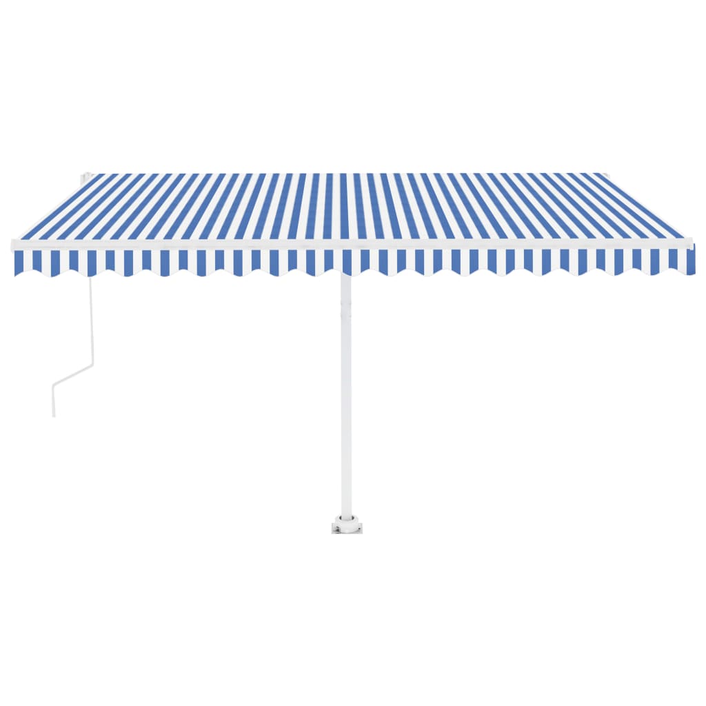 vidaXL Automatska tenda sa senzorom LED 400x300 cm plavo-bijela