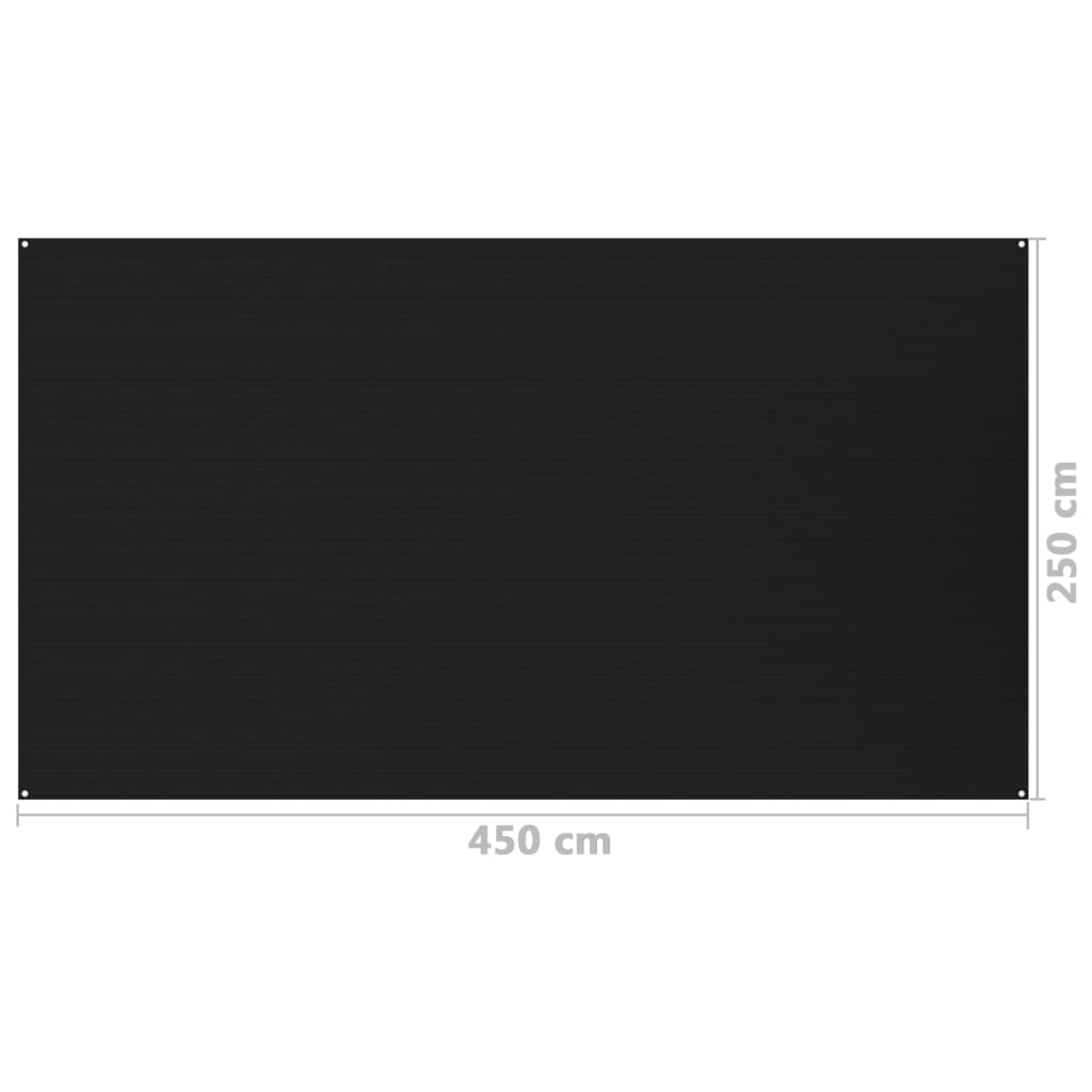 vidaXL Tepih za šator 250 x 450 cm crni