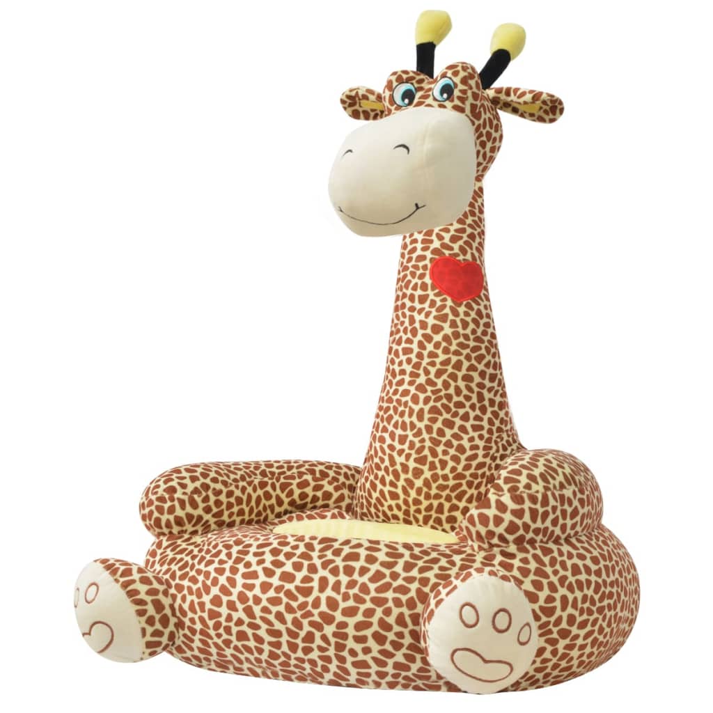 vidaXL Plišana dječja fotelja u obliku žirafe smeđa