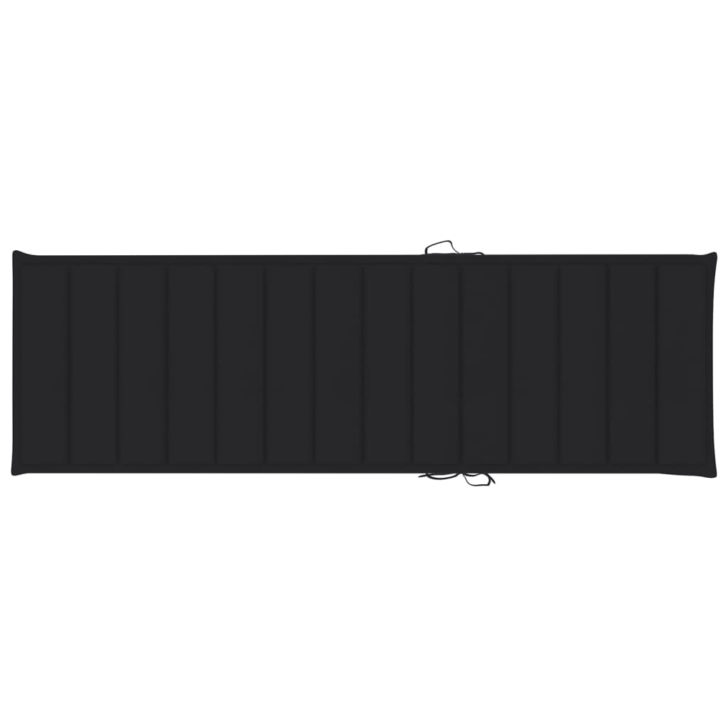 vidaXL Dvostruka ležaljka s crnim jastucima od impregnirane borovine