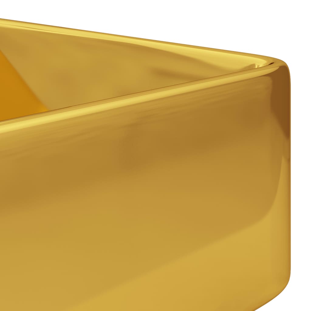 vidaXL Umivaonik s otvorom za slavinu 48x37x13,5 cm keramički zlatni