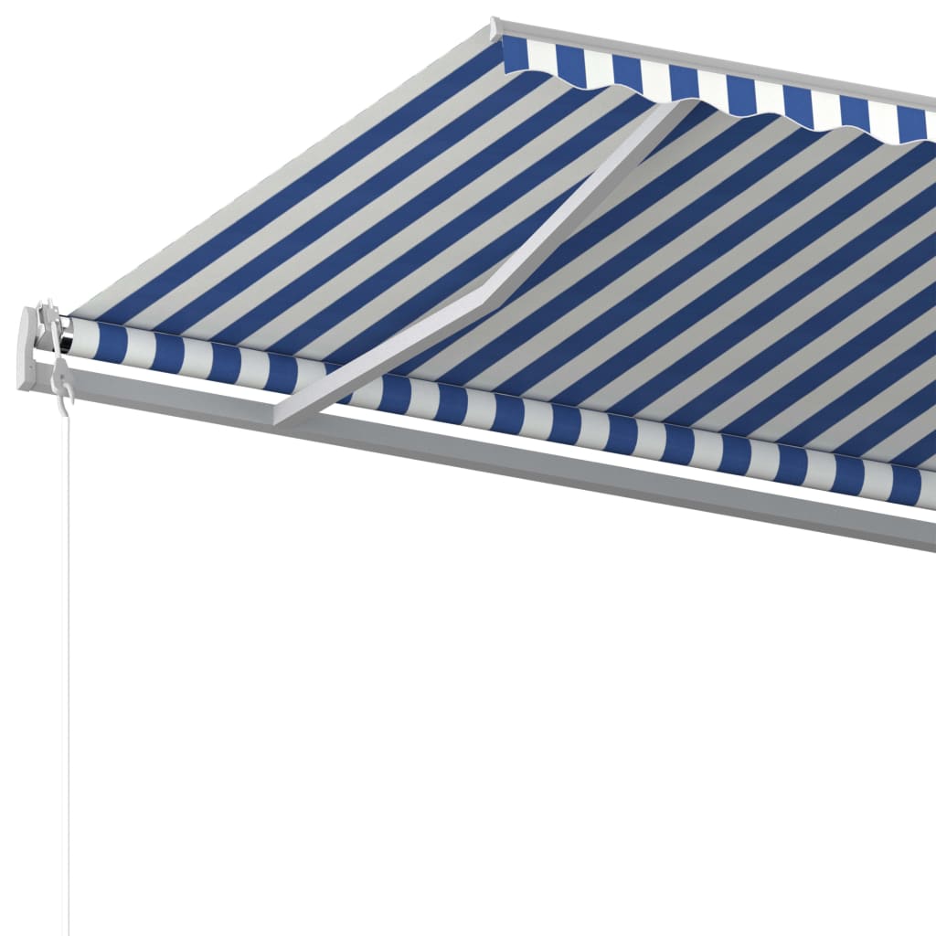 vidaXL Tenda na ručno uvlačenje sa stupovima 5 x 3 m plavo-bijela