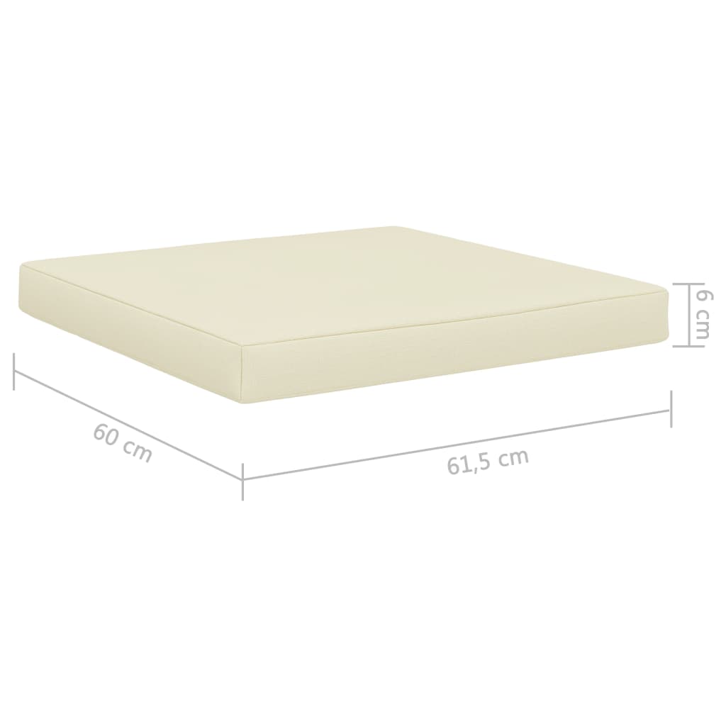 vidaXL Paletni podni jastuk od tkanine 60 x 61,5 x 6 cm krem