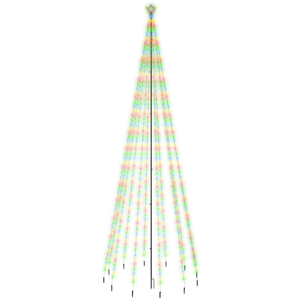 vidaXL Božićno drvce sa šiljkom i 732 LED žarulje šarene 500 cm