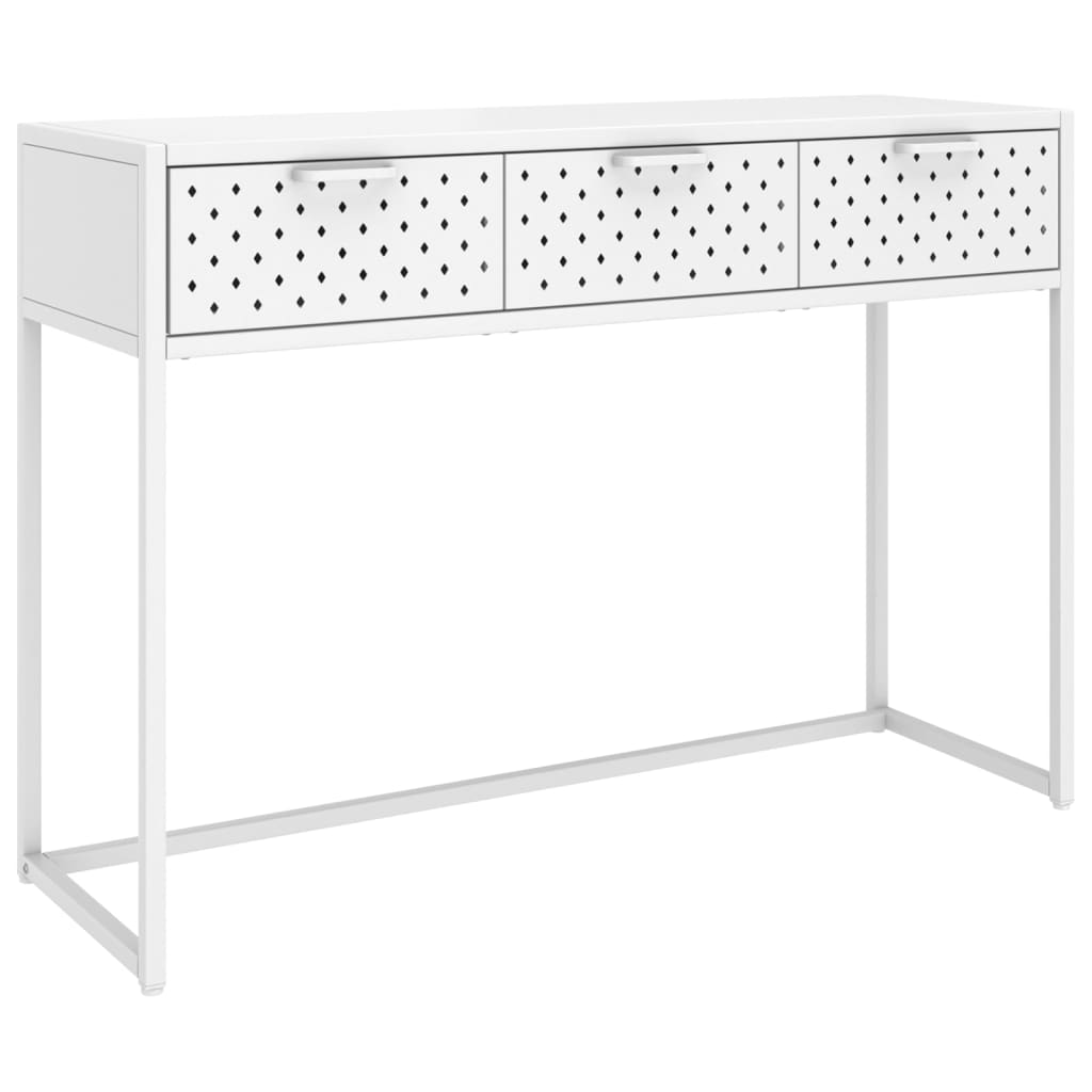 vidaXL Konzolni stol bijeli 106 x 35 x 75 cm čelični