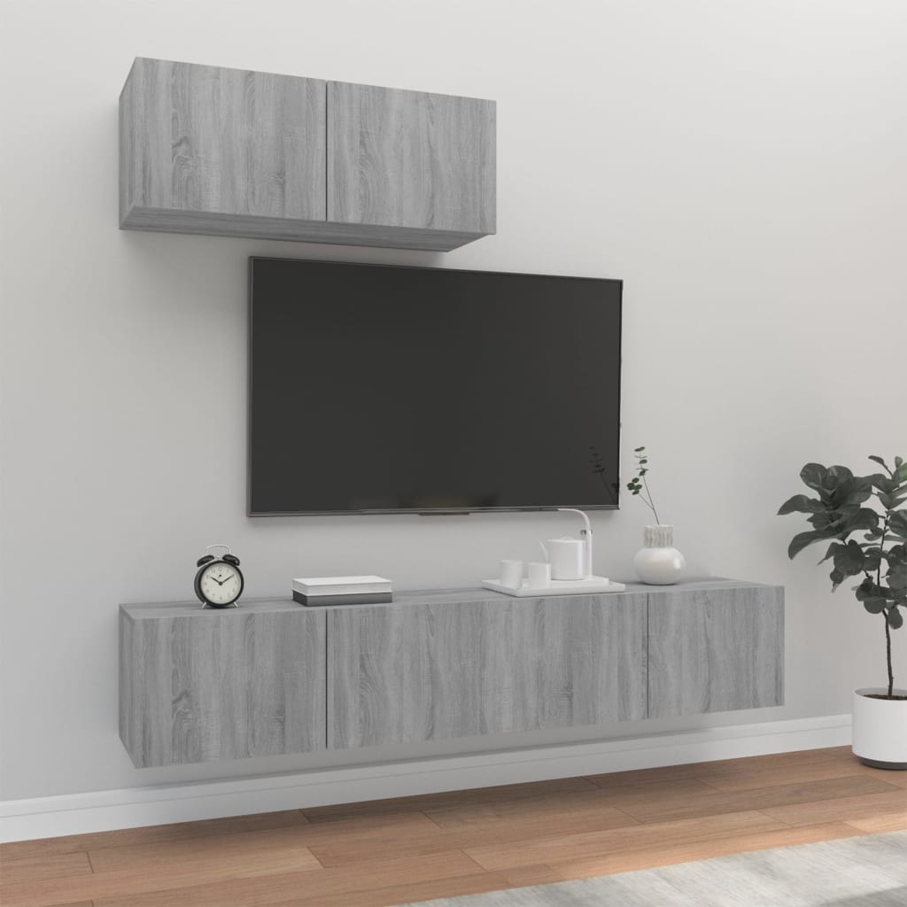 vidaXL 3-dijelni set TV ormarića boja hrasta sonome konstruirano drvo