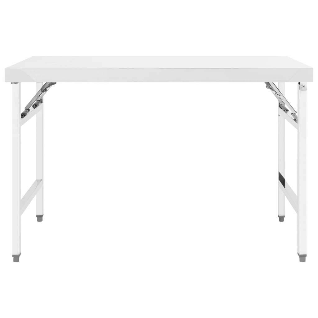 vidaXL Sklopivi kuhinjski radni stol 120 x 60 x 80 cm nehrđajući čelik