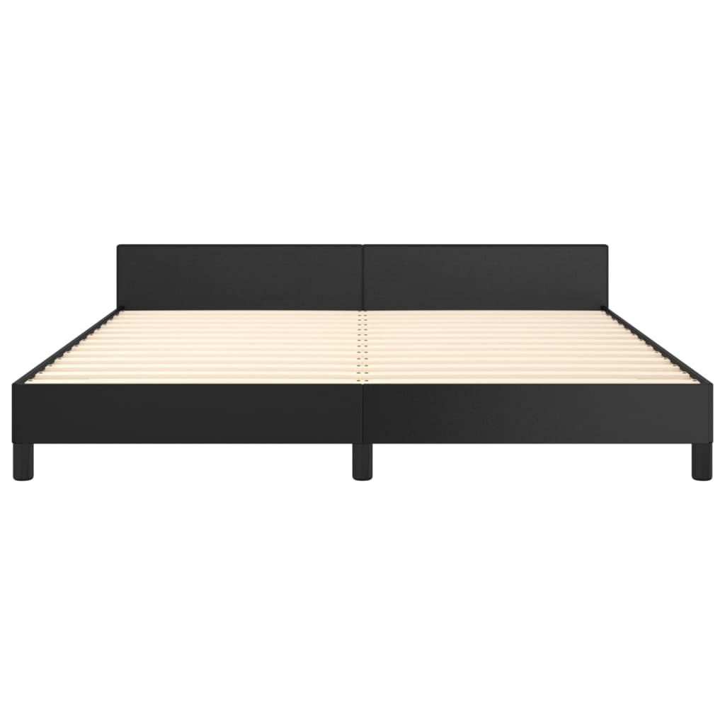 vidaXL Okvir za krevet s uzglavljem crni 160x200 cm od umjetne kože
