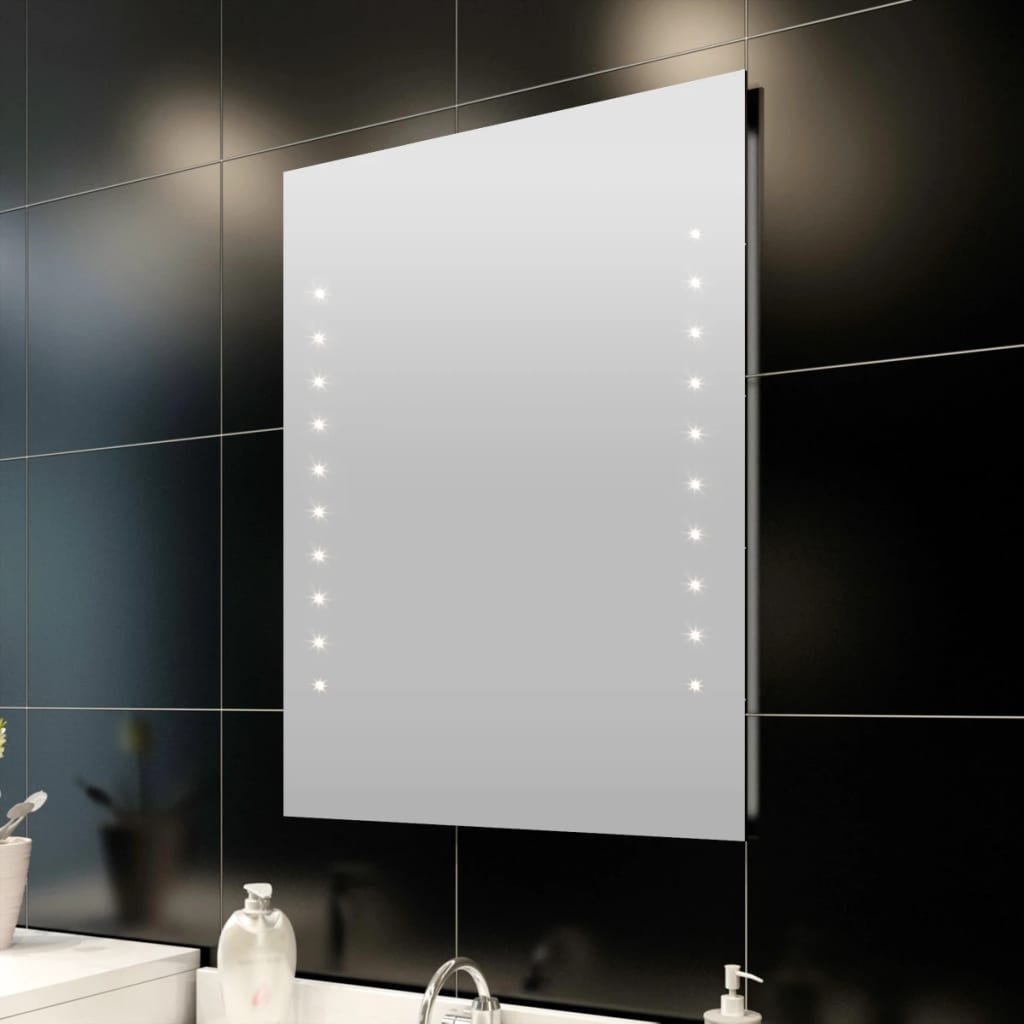 Zidno ogledalo za kupaonicu s LED svjetlom 50 x 60 cm (D x Š)