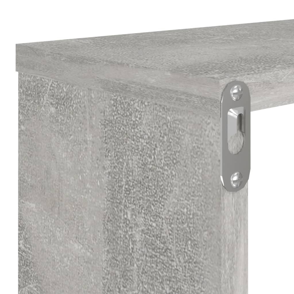 vidaXL Kockaste zidne police 2 kom boja betona 80x15x26,5 cm drvene