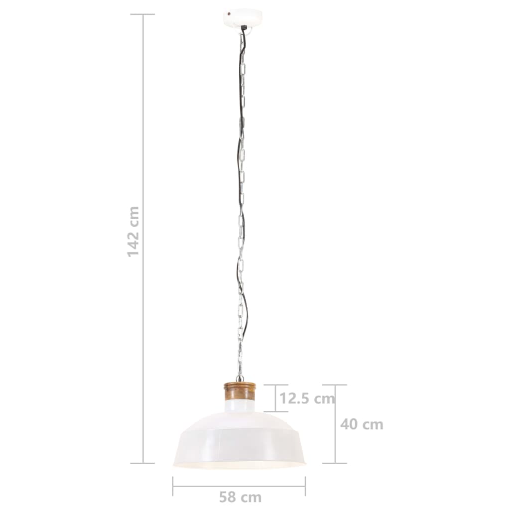vidaXL Industrijska viseća svjetiljka 58 cm bijela E27