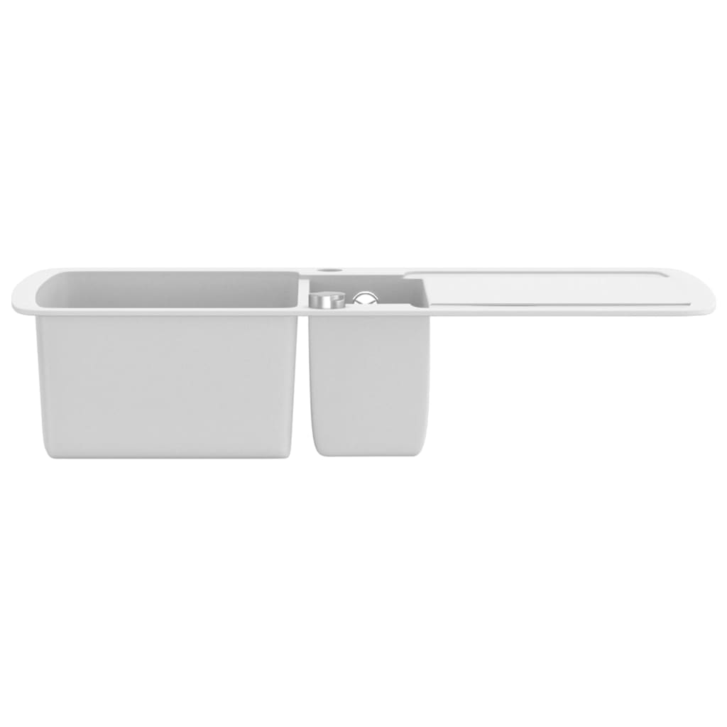 vidaXL Granitni kuhinjski sudoper s dvostrukom kadicom bijeli