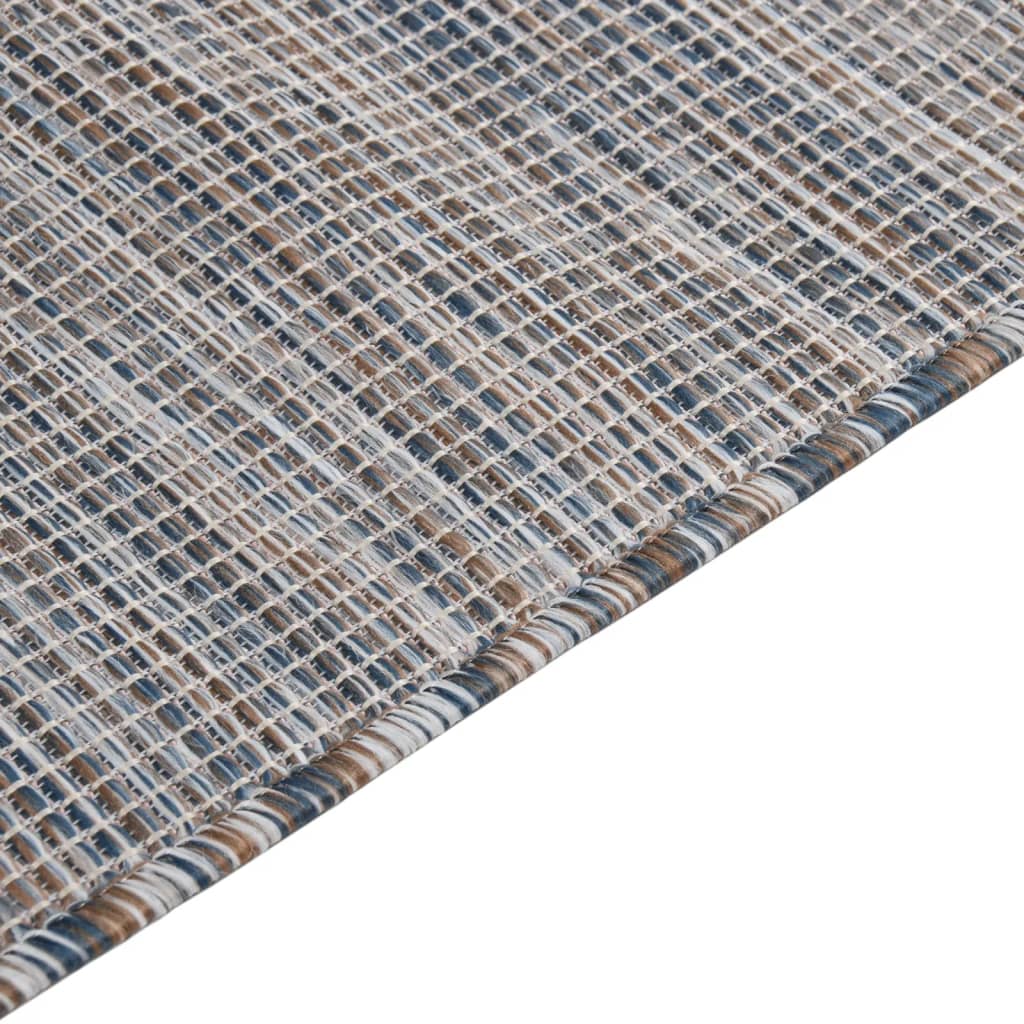vidaXL Vanjski tepih ravnog tkanja 80 x 150 cm smeđe-plava