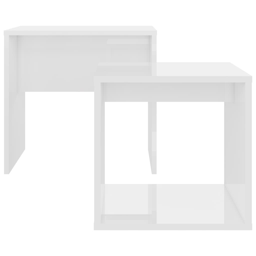 vidaXL Set stolića za kavu visoki sjaj bijeli 48 x 30 x 45 cm iverica