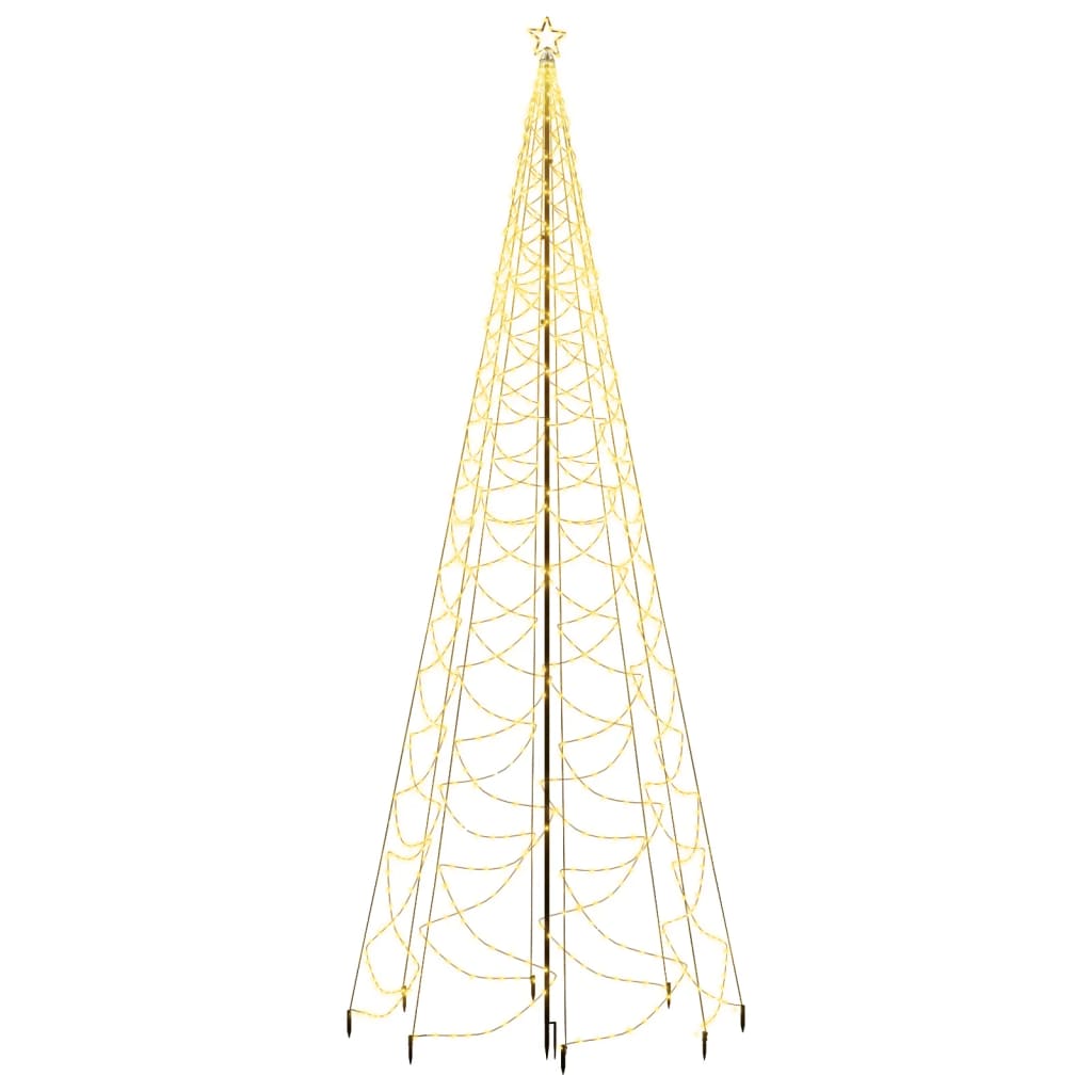 vidaXL Božićno drvce s metalnim stupom 1400 LED tople bijele 5 m