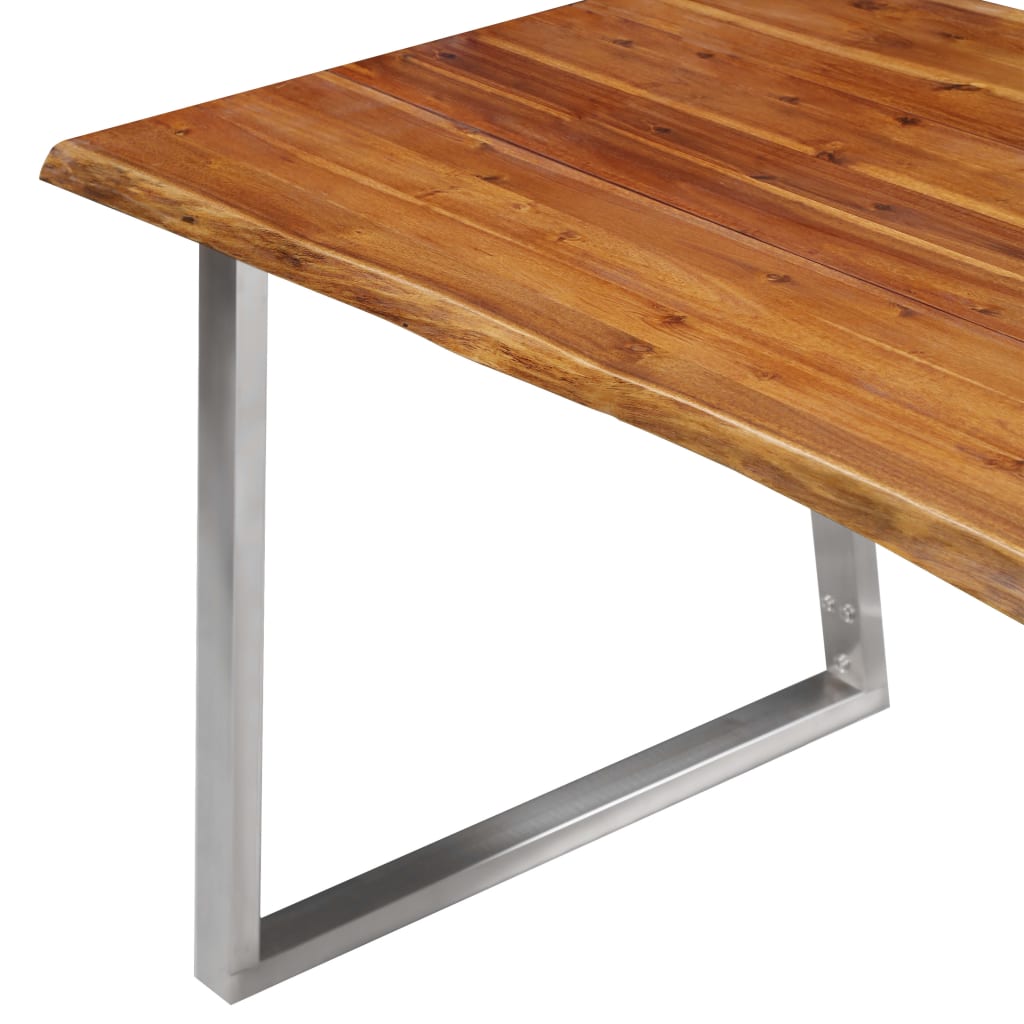 vidaXL Blagovaonski stol 160 x 80 x 75 cm od bagremovog drva i čelika