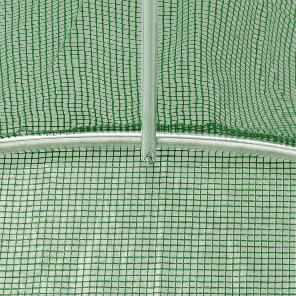 vidaXL Staklenik s čeličnim okvirom zeleni 30 m² 6 x 5 x 2,3 m