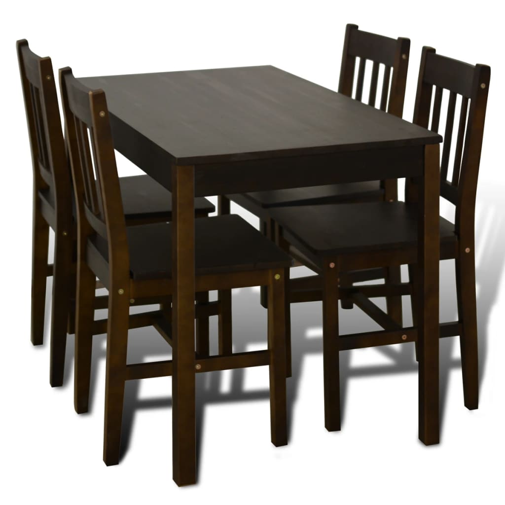 Blagovaonski namještaj 1 smeđi drveni stol 4 stolice