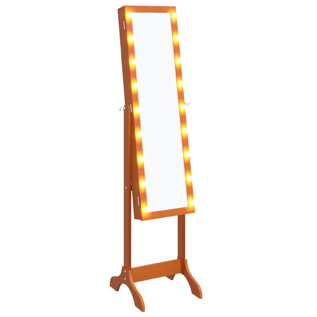 vidaXL Samostojeće ogledalo s LED svjetlima 34 x 37 x 146 cm