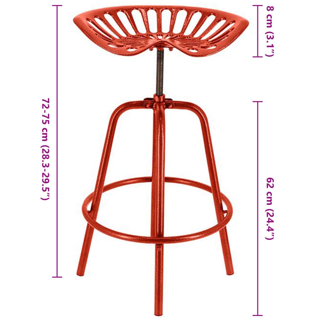 Esschert Design barska stolica s dizajnom traktora crvena