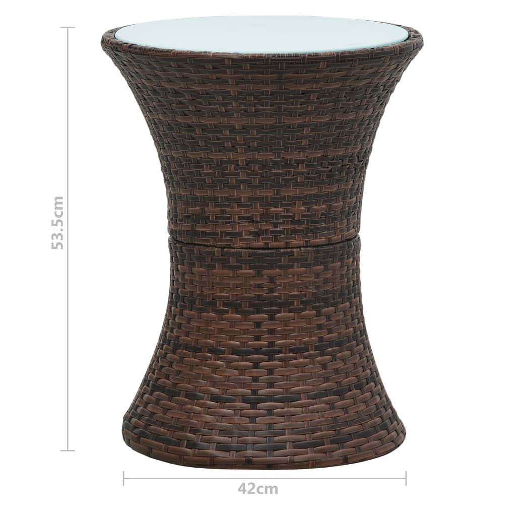vidaXL Vrtni bočni stolić u obliku bubnja smeđi od poliratana