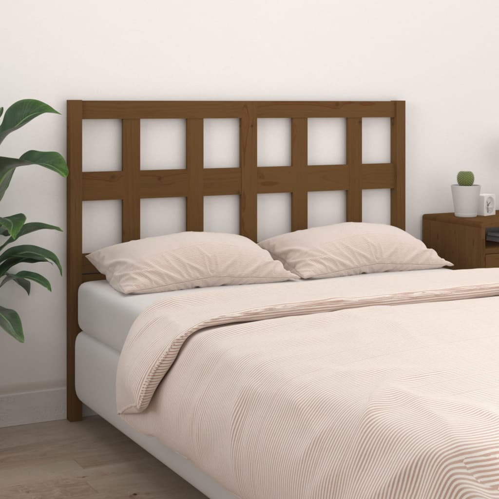 vidaXL Uzglavlje za krevet boja meda 125,5x4x100 cm masivna borovina