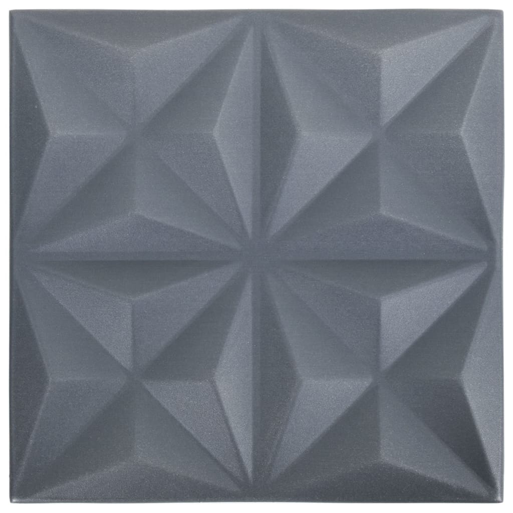 vidaXL 3D zidni paneli 24 kom 50 x 50 cm origami sivi 6 m²
