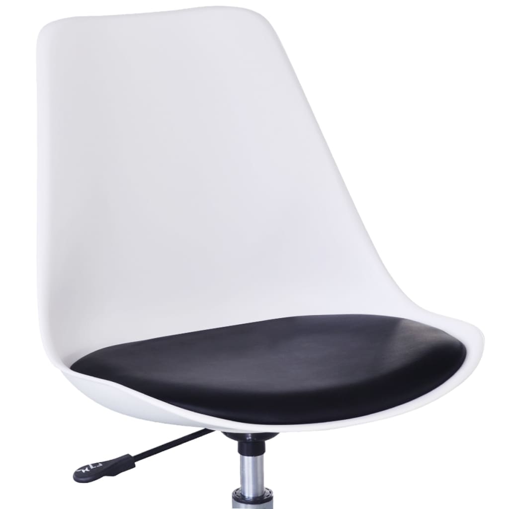 vidaXL Okretne blagovaonske stolice od umjetne kože 2 kom bijelo-crne